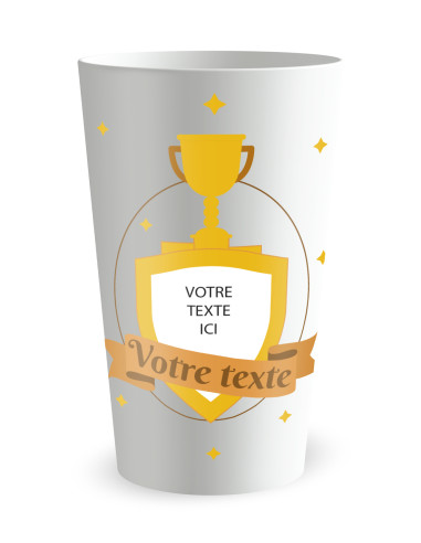 Witte beker aan de voorkant - Winnaarsbeker - Ecocup