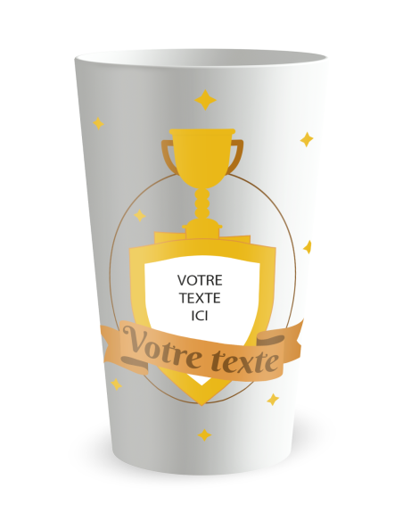 Witte beker aan de voorkant - Winnaarsbeker - Ecocup