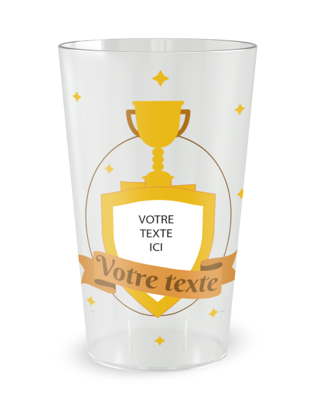 Gobelet transparent de face - coupe et victoire - Ecocup