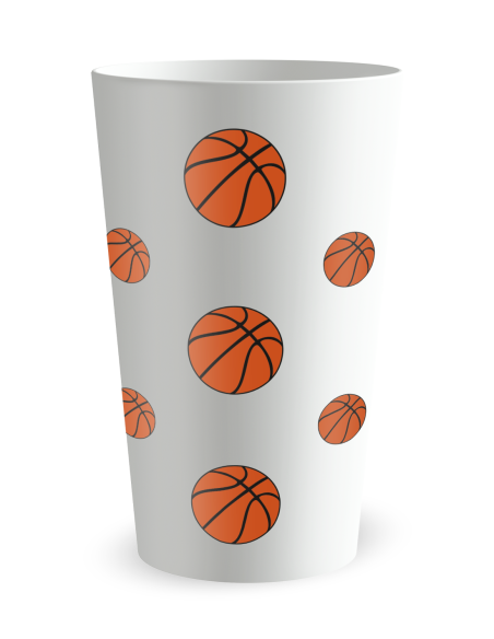 Witte beker achteraanzicht - basketbal - Ecocup