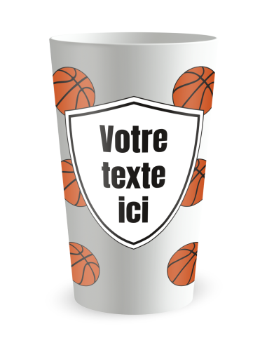Gobelet blanc de face - Ecocup basketball - Ecocup