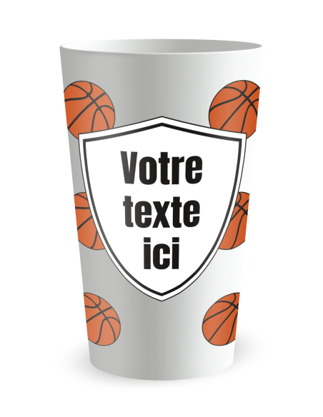 Gobelet blanc de face - Ecocup basketball - Ecocup