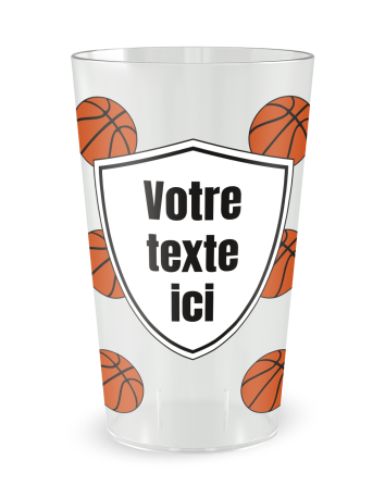 Gobelet transparent de face - Ecocup basketball - Ecocup