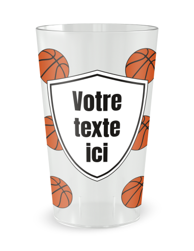 Transparante beker aan de voorkant - basketbal - Ecocup