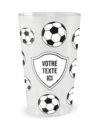 Gobelet transparent de face - football - Ecocup