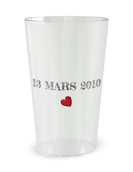 Gobelet blanc de dos - mariage anniversaire - Ecocup