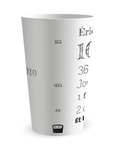 Gobelet blanc Graduation - mariage anniversaire - Ecocup