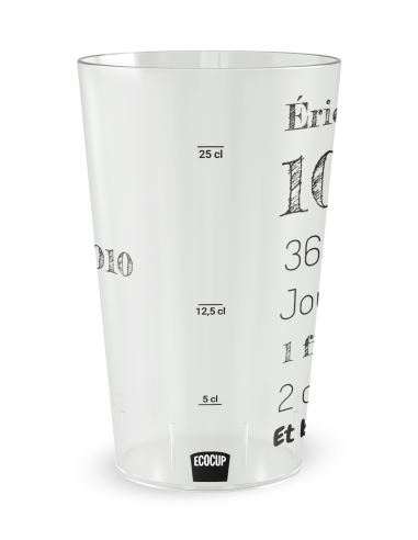 Transparante beker met maatverdeling - Bruiloft & Verjaardag - Ecocup