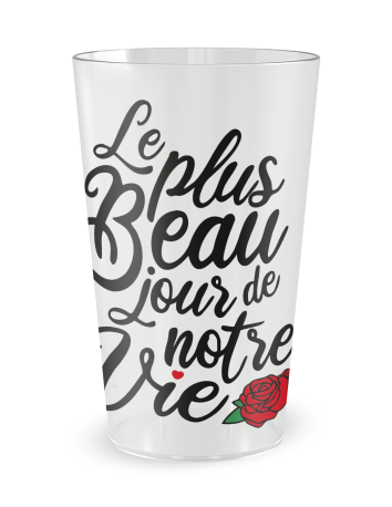 Transparante beker aan de voorkant - trouwbeker - Ecocup