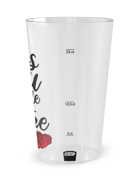Transparante beker met maatverdeling - trouwbeker - Ecocup