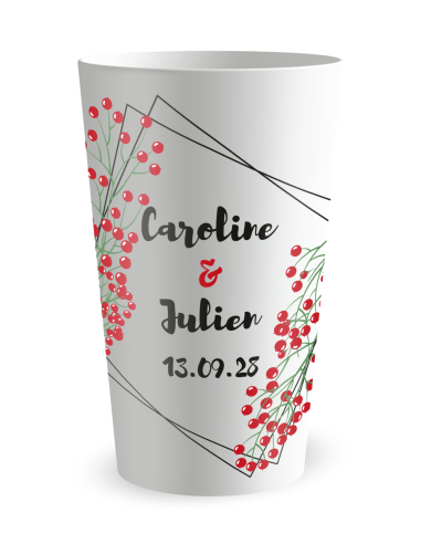 Gobelet personnalisé Mariage Cadre Baies - ECO 30 | Ecocup