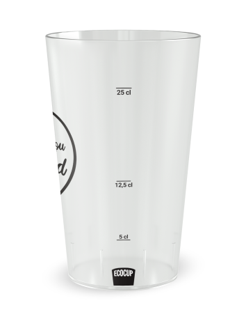 Transparante beker aan de voorkant - bruiloftsbeker rood hart - Ecocup 2