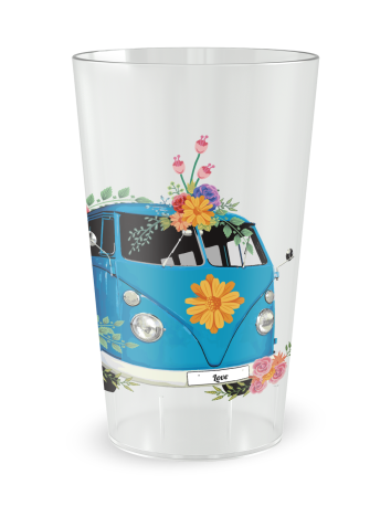 Transparante beker aan de voorkant - Bruiloft Combi Beker - Ecocup