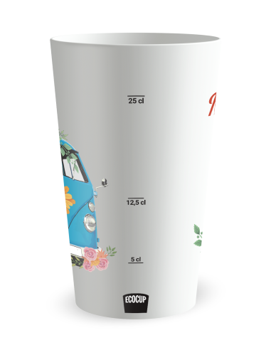 Witte beker met maatverdeling - Bruiloft Combi Beker - Ecocup