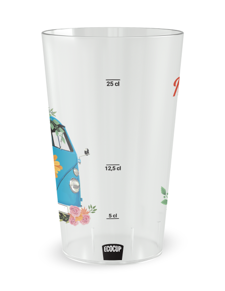 Transparante beker met maatverdeling - Bruiloft Combi Beker - Ecocup