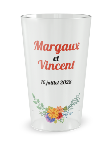 Gobelet transparent - Prénom - Mariage Combi - Ecocup