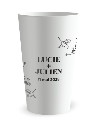 Witte beker - Voornaam - bruiloftsbeker - Ecocup