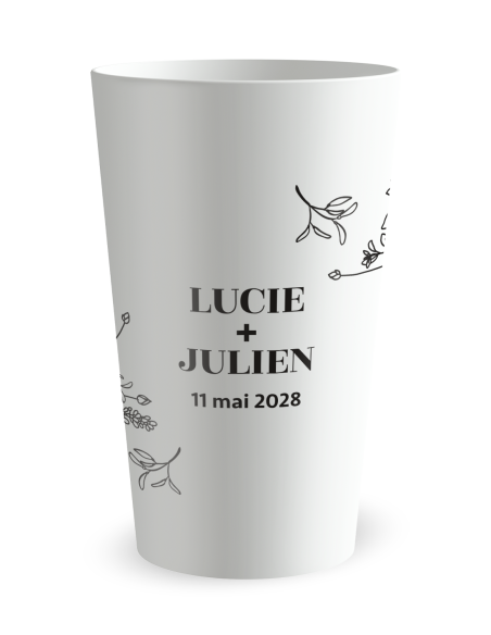 Gobelet blanc - Prénom - mariage composition - Ecocup