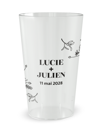 Transparante beker - Voornaam - bruiloftsbeker - Ecocup