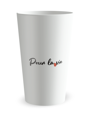 Gobelet blanc de face - mariage coquelicot - Ecocup 2