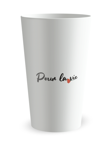 Gobelet blanc - Prénom - mariage coquelicot - Ecocup