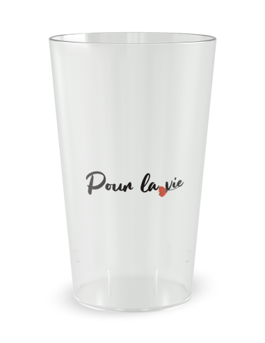 Gobelet transparent - Prénom - mariage coquelicot - Ecocup