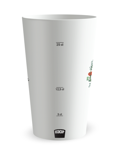 Gobelet blanc Graduation - mariage coquelicot - Ecocup