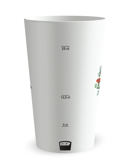 Gobelet blanc Graduation - mariage coquelicot - Ecocup