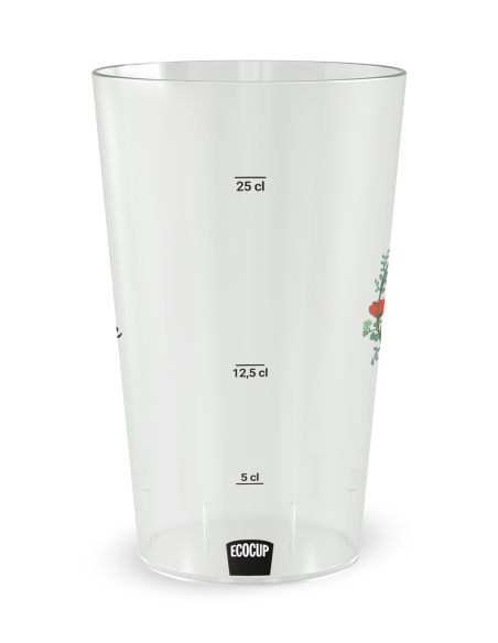 Gobelet transparent Graduation - mariage coquelicot - Ecocup