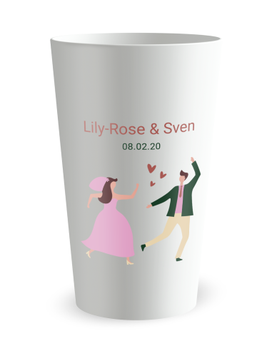 Gobelet blanc - Prénom - mariage couple de mariés - Ecocup