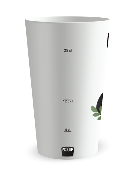 Witte beker met maatverdeling - trouwbeker datum - Ecocup