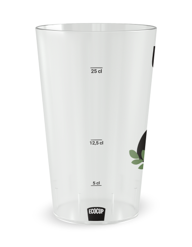 Transparante beker met maatverdeling - trouwbeker datum - Ecocup