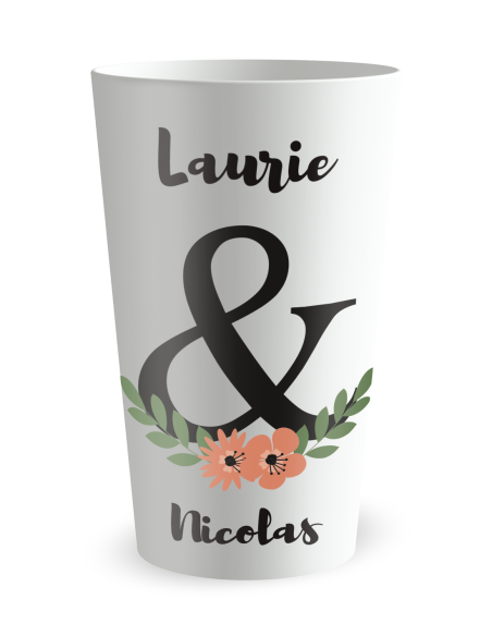 Witte beker - Voornaam - trouwbeker datum - Ecocup