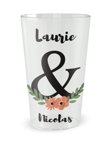 Gobelet transparent - Prénom - mariage date - Ecocup
