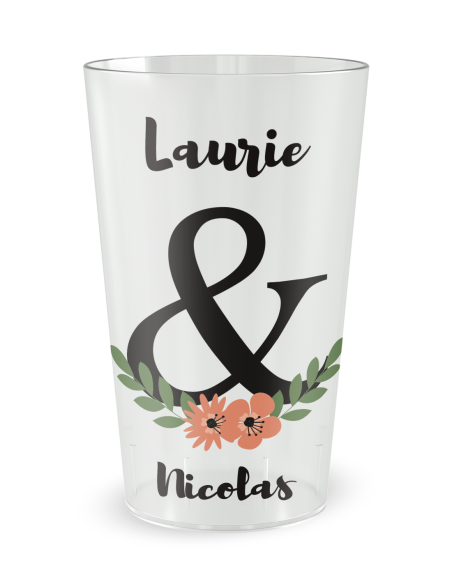 Gobelet transparent - Prénom - mariage date - Ecocup