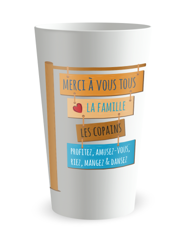 Witte trouwbeker achterkant - richting bruiloft - Ecocup