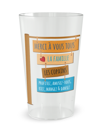 Gobelet transparent de face - direction mariage - Ecocup 2