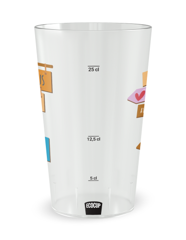Gobelet transparent Graduation - direction mariage - Ecocup