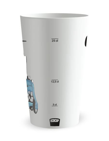 Witte beker met maatverdeling - typemachine beker - Ecocup