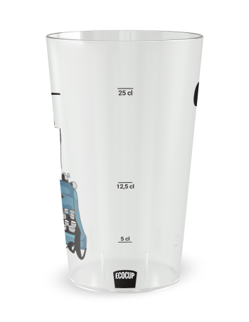 Gobelet transparent de face - machine à écrire - Ecocup 2