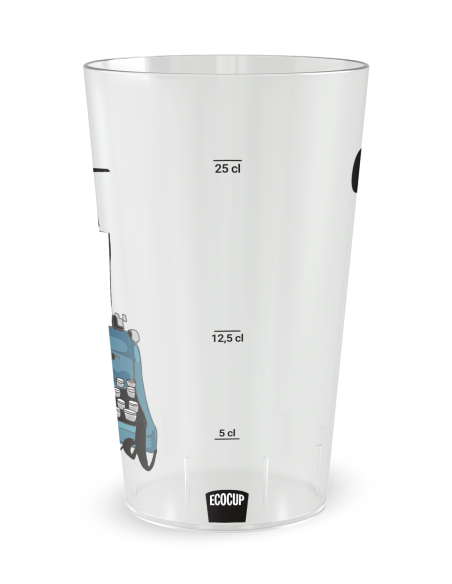 Transparante beker met maatverdeling - typemachine beker - Ecocup