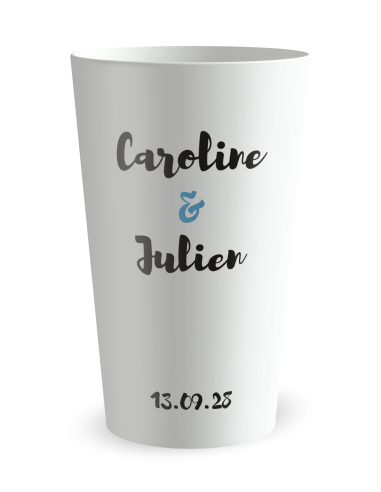 Gobelet blanc - Prénom - machine à écrire - Ecocup