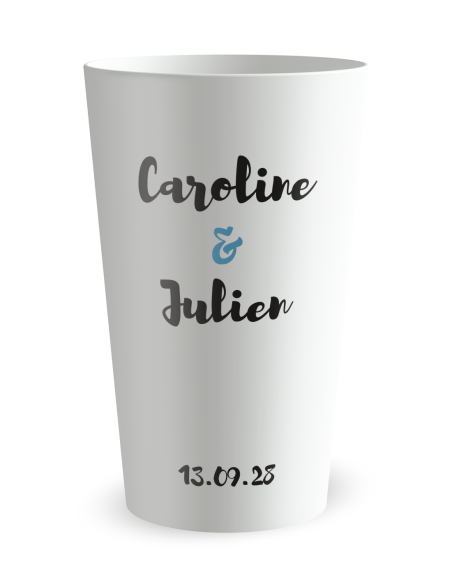 Gobelet blanc - Prénom - machine à écrire - Ecocup