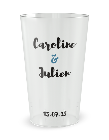 Gobelet transparent - Prénom - machine à écrire - Ecocup