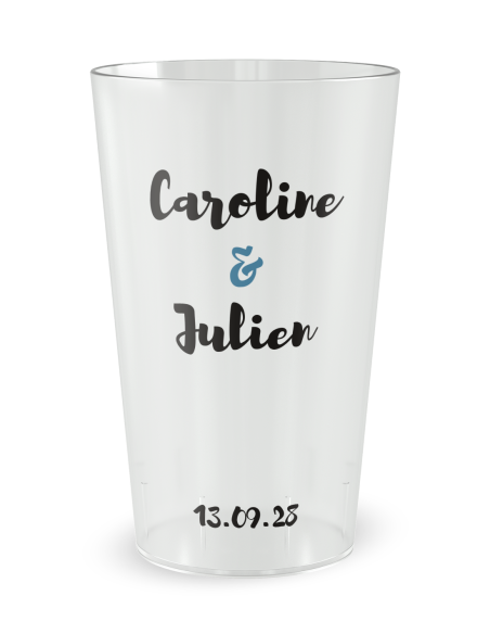 Gobelet transparent - Prénom - machine à écrire - Ecocup