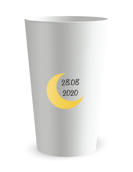 Witte beker achteraanzicht - Marokkaanse trouwbeker - Ecocup