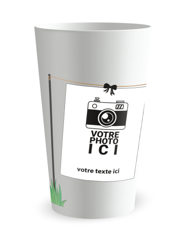 Gobelet blanc de face - mariage photo guirlande - Ecocup