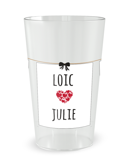 Gobelet transparent - Prénom - mariage photo guirlande - Ecocup