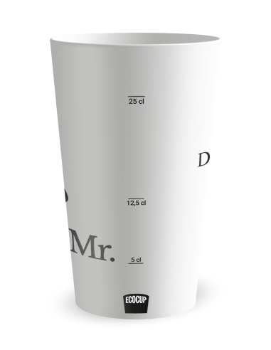 Gobelet blanc Graduation - mariage mister and mister - Ecocup