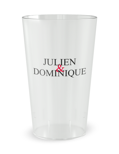 Gobelet transparent prénom - mariage mister and mister - Ecocup